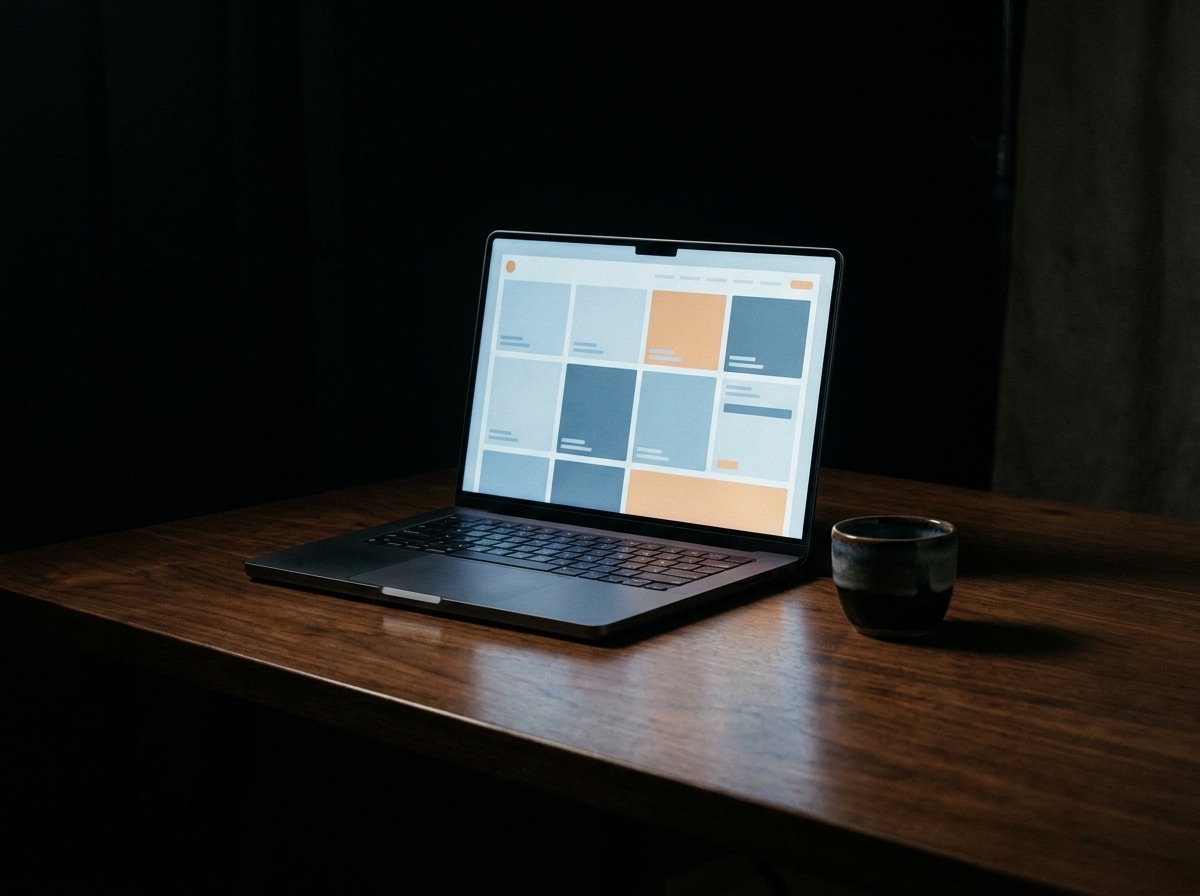 Website design on a laptop